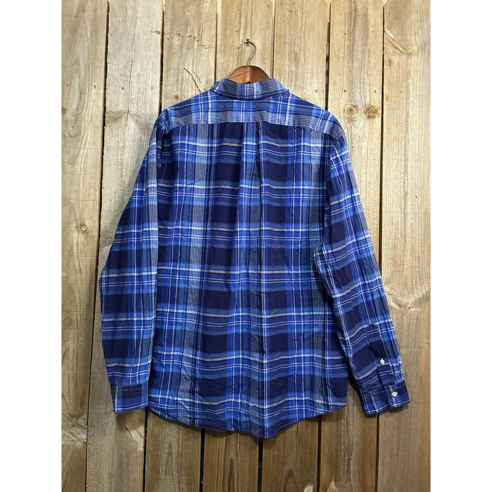 Polo Ralph Lauren Mens XXL Blue Plaid Classic Cotton Stretch Shirt 710759291008